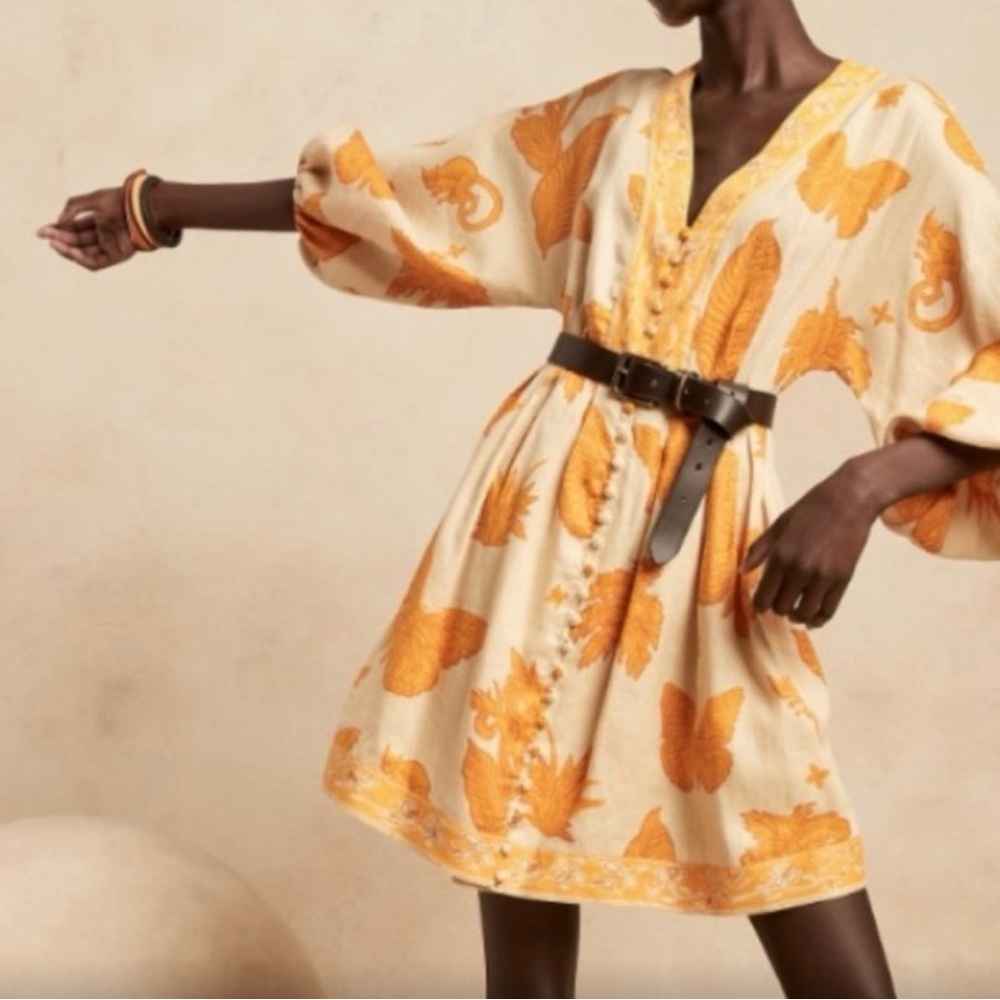 Banana Republic Cream and Orange Mini Dress
